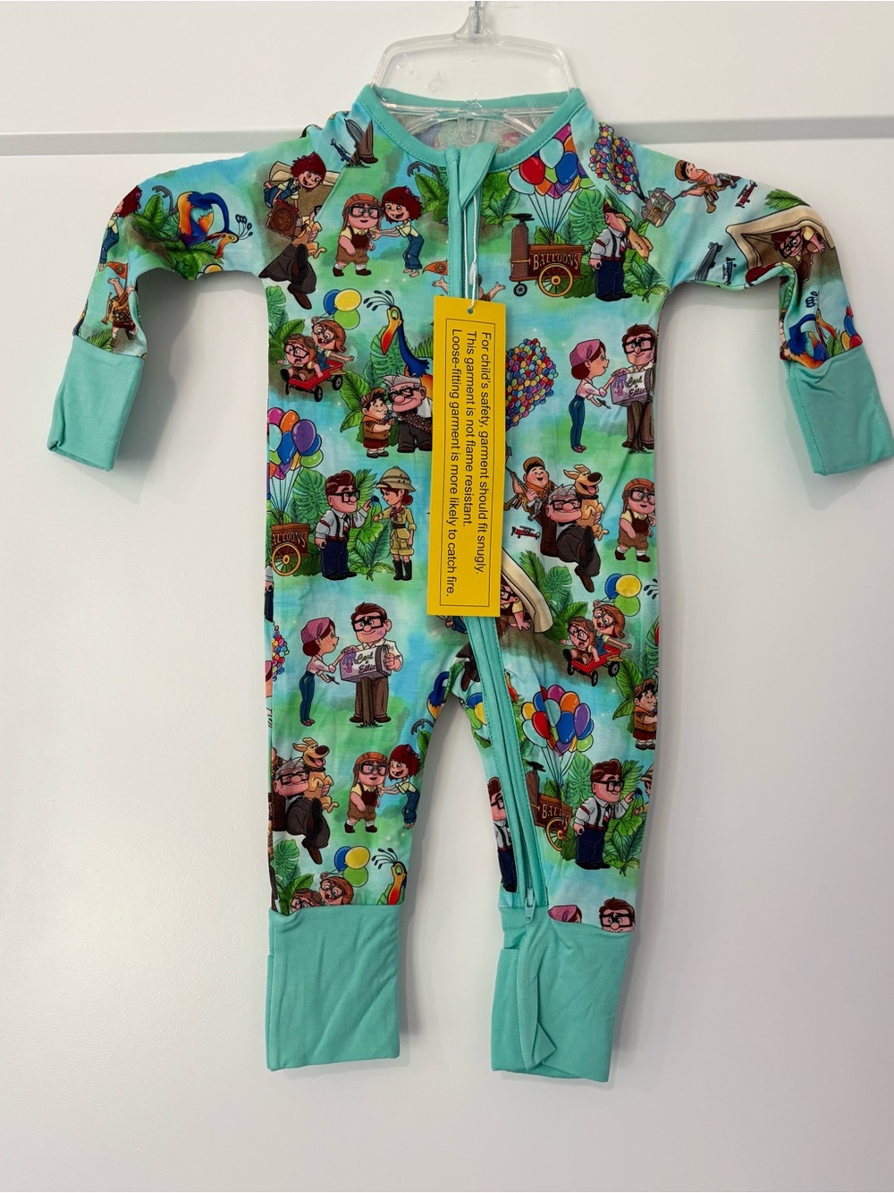 Disney Pixar UP Movie Bamboo Zippy Pajama 
Size 0/3 months